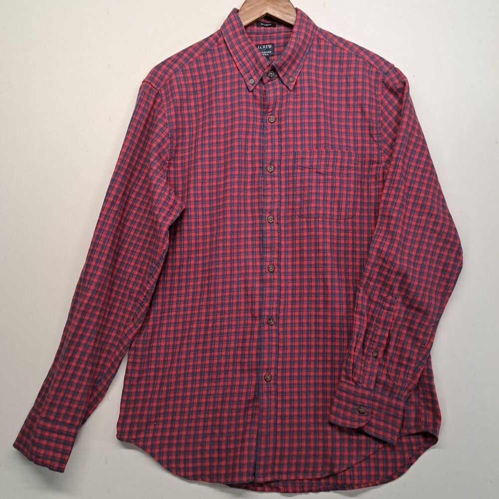 J Crew Mens Classic Brushed Twill Flannel Long Sleeve Button Down M